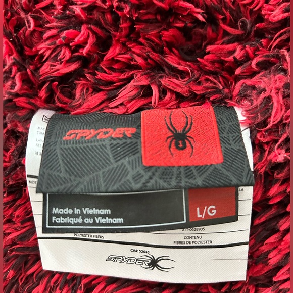 Boy Spyder Red/White/Black Reversible Hooded Ski Jacket with Shaggy Fleece - Picture 11 of 16